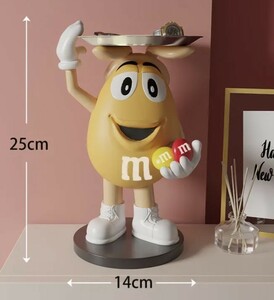 m&m's エムアンドエムズ　ディスペンサー　イエロー　フィギュア　トレー　置物