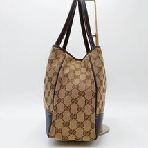 1円 未使用級 GUCCI グッチ ハンドバッグ トートバッグ GG柄 キャンバス レザー 本革 シェリーライン リボン 茶系 ブラウン レディース_画像5