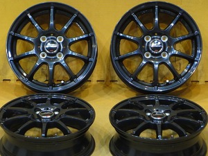 超美品 4本セット【MIDシュナイダースタッグ ホイール】軽量14インチ 4.5J+43 PCD100-4H コペン ムーヴ タント ワゴンR N-BOX N-WGN デイズ