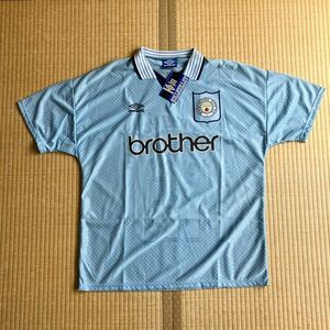 正規品 送料無料 マンチェスターシティUMBRO 1995 Home ユニフォーム Manchester city Football Shirt