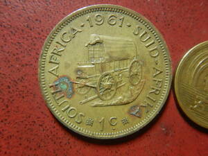 外国・南アフリカ／１セント黄銅貨（1961年）　231127