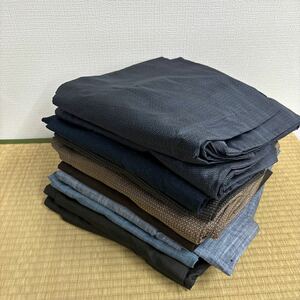 男物　着物　男性用　まとめて　羽織　襦袢含む　10品　リメイク 材料 ハンドメイド 生地　着付け練習　B05