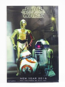 2016年 平成28年 スターウォーズ お年玉付き3D年賀はがき■未使用新品■STAR WARS 3-3PO　R2-D2　BB-8