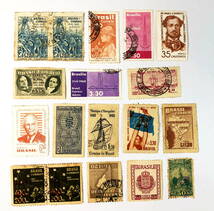 ブラジル古い切手　いろいろ 未済混 95枚 + 4枚ブロック x 10枚 - zk-704_画像3