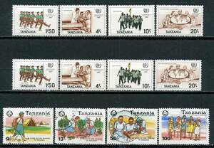 アフリカ タンザニア 1985/1990 ボーイスカウト未使用 切手 4種完+4種完+ガールスカウト使用済 4種完◆送料無料◆ZN-55