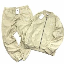 NIKE ナイキ クラブ ＋ アイランド ウーブンボンバージャケット デニム風 上下セット ベージュ XL DQ4590/4586-206 23-1027-3-3/4_画像1