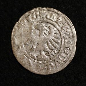 リトアニア大公国 ジグムント1世時代 1/2グロート銀銅合金貨（1500年前後）[E963]コイン