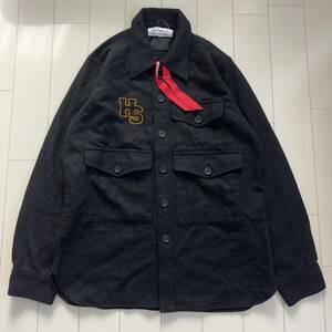 Rare General Research HELTER SKELTER 2005AW 3Pocket melton shirt jacket Black archive ジェネラルリサーチ　メルトン　ジャケット