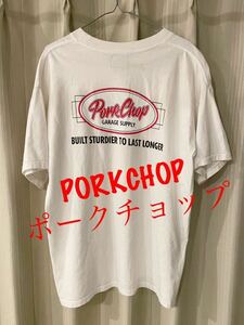 PORKCHOP ポークチョップ GARAGE SUPPLY PORK BACK TEE Tシャツ M 豚さん ガレージサプライ ホワイト アメ車 旧車