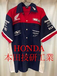 HONDA RACING ホンダ レーシング シャツ ワッペン 刺繍 半袖 シャツ XL バイカー