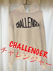 CHALLENGER チャレンジャー パーカー ブランドロゴ コットン ニット パーカー COTTON LOGO SWEATER 18AW M スケボー 長瀬 即完売