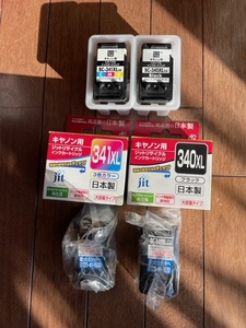 値下げ！おまけ付き　キャノン用リサイクルインクカートリッジ BC340XL BC341XL の合計2個+開封済み使用品2個（おまけ）