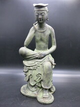 ブロンズ　銅製　弥勒菩薩像　高さ約３０㎝　仏教美術　東洋彫刻　仏像　銅像_画像1