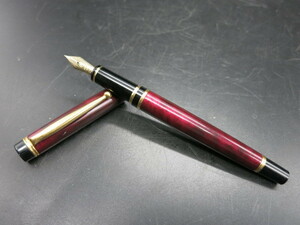 PILOT パイロット 万年筆 14K 585 刻印 ペン先F ボルドー マーブル