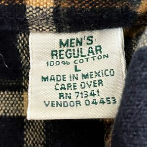 メキシコ製 LLBean ネルシャツ チェックシャツ 長袖シャツ Lサイズ ビンテージの画像7