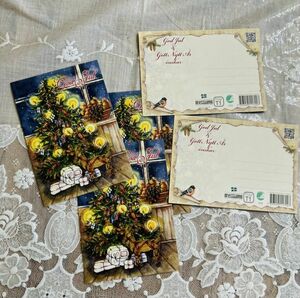 北欧クリスマス☆クリスマスカード 5枚セットJ60-19