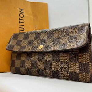 ●希少 Louis Vuitton ルイヴィトン 財布 長財布 ダミエ ポルト フォイユ サラ メンズ レディース エベヌ