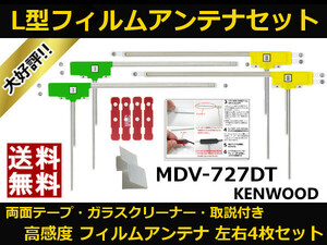 ■□ MDV-727DT ケンウッド 地デジ フィルムアンテナ 両面テープ 取説 ガラスクリーナー付 送料無料 □■