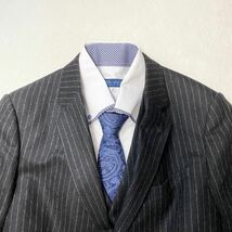 【試着のみ!希少XXL】高級 アルマーニコレツィオーニ ARMANI COLLEZIONI スリーピース セットアップ スーツ シングル ストライプ 52 グレー_画像3