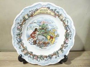 〓Royal Doulton ロイヤルドルトン MERRY CHRISTMAS メリークリスマス くまのプーさん プレート 絵皿 コレクション 食器　ξ　