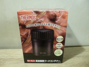 〓⑧未使用 THERMOS サーモス 真空断熱フードコンテナー 0.38L ブラック JBI-381 BK スープジャー お弁当箱 ξ