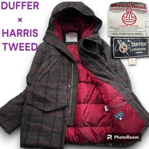 美品　The DUFFER of ST.GEORGE×HARRIS TWEED ダファーオブセントジョージ×ハリスツイード コラボ　ダウンジャケット　L ユニセックス