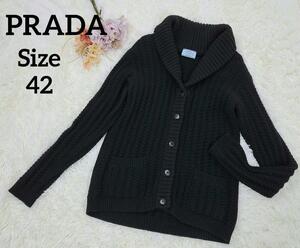 希少 PRADA プラダ カシミア混 ニット　カーディガン 42 XL