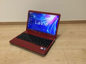 【美品】ノートパソコン　NEC LaVie LS150ES6R ワインレッド　SSD:256GB