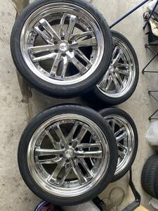 WORK24インチ10J6穴PCD139.7オフセット＋27LS BRIGHTRING SUV スーパークロームメッキ 305/35R24 YOKOHAMAランクル300 エスカレード