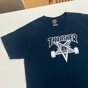 セール 即決1円 THRASHER スラッシャーサンフランシスコ スケボー666 ロゴ 半袖 プリント Ｔシャツ T-SHIRT サイズM