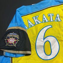 セール 即決1円 未使用【オフィシャル】北海道日本ハムファイターズ 中田 NAKATA #6 応援ユニフォーム メッシュ Oサイズ ポリエステル_画像2