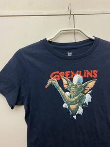 セール 即決1円 【Tシャツ】『GREMLINSI』　グレムリン　ギズモ　映画 キッズ140 サイズ TM& Warner bros Design t-shirts ネイビー超美品