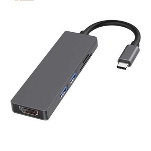 送料無料　USB ハブ マルチポート5in1アダプタ 4K&1080P出力HDMIポート/USB 3.0ポート*2/ SD&TFカードリーダー/USB-A データ転送