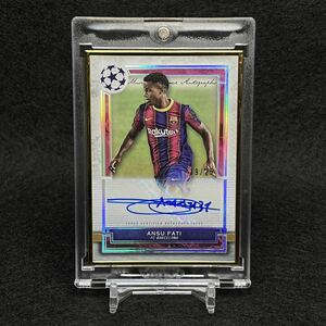 2020-21 Topps Museum Collection UEFA Soccer Ansu Fati アンス・ファティ 直筆サインカード ゴールドフレーム 世界25枚限定 ルーキー