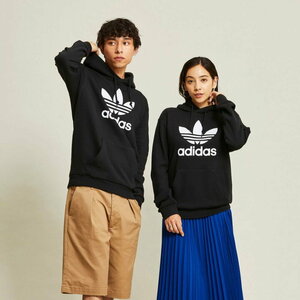 ラスト1点！送料520円～新品◆定価9889円◆adidas◆アディダスオリジナルス◆アディカラー クラシックス トレフォイル パーカー◆黒◆S