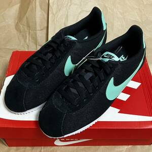 新品 NIKE CLASSIC CORTEZ NYLON US8.5 26.5cm 532487-030 BLACK GREEN GLOW ナイキ クラシック コルテッツ ナイロン ブラック TIFFANY