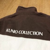 Kunio Sato＊KUNIO COLLECTION レディースL ハーフジップ スウェット トレーナー ハイネック ロゴプリント カジュアル 古着 綿100% 日本製_画像5