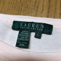 LAUREN＊RALPH LAUREN /ラルフローレン レディースL 七分袖 リブTシャツ トップス カットソー ロゴ刺繍 アメカジ 古着_画像8