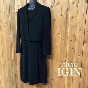 TOKYO IGIN＊東京イギン /レディース9AR /2点セット ブラックフォーマル 長袖ジャケット 半袖ワンピース 黒 冠婚葬祭 喪服 礼服