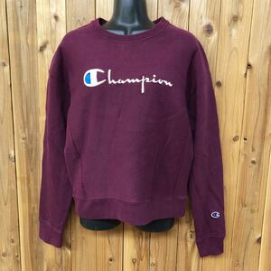 Champion*REVERSE WEAVE チャンピオン リバースウィーブ 復刻版 レディースM 長袖 スウェット トレーナー 裏起毛 トップス ビッグロゴ 古着