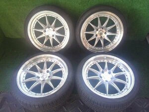 中古 社外 18インチ AODHAN 4本 8.5J アルミ 5穴 114.3 225/40R/18 2本 215/40R/18 2本　スタンス JDM ドリフト VIP シャコタン　深リム