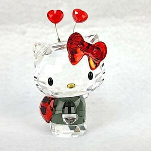 □美品 ◆ スワロフスキー　SWAROVSKI ハローキティ　キティちゃん 2013年　限定 てんとう虫　ハート　Ladybug 1180910 希少　レア