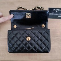 1円スタート 正規品 シャネル CHANEL チェーンショルダーバッグ マトラッセ ミニマトラッセ ラムスキン ミニマト シール、カード有_画像8