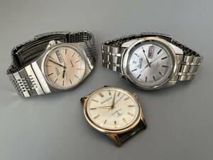 F2☆稼働品 SEIKO 3点 6220-9970 ☆ 7019-7040 ☆ 8123-7090 ☆ QZ AT 手巻き ☆ セイコー メンズ 腕時計 まとめ売り 現状渡し 1円スタート