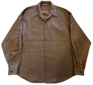 【極美品】AURALEE オーラリー【A7AS01AU　BABY CAMEL BIG SHIRTS】1ボタン ベビーキャメル ビッグ シャツサイズ：3参考定価37,400円