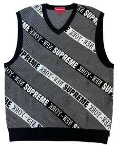 【新品】Supreme シュプリーム【Stripe Sweater Vest】2022年春夏 22SS ストライプ セーター ベスト Mサイズ タグ・袋あり