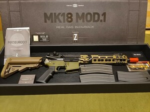 東京マルイ製 MK18 MOD.1(マーク18 モッド1) GBB ガスブローバックマシンガン マガジン３本付き カスタム品 中古 東京マルイ