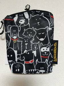 【新品/送料無料】LOUDMOUTH ラウドマウス ボールケース ボールポーチ ミニポーチ MuttsCollarsBlack