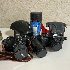 ◆Canon キヤノン AV-1 FD 50/2 レンズ付き◆フィルム一眼レフカメラ　Nikon EM カメラ レトロ　アンティーク　コレクター　まとめて 中古