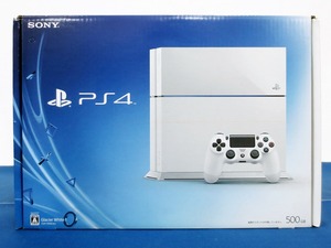 1円～★SONY PS4本体 CUH-1100AB02 HDD500GB グレイシャー・ホワイト ※動作確認済・コントローラー欠品・タバコ臭あり※ (3998)